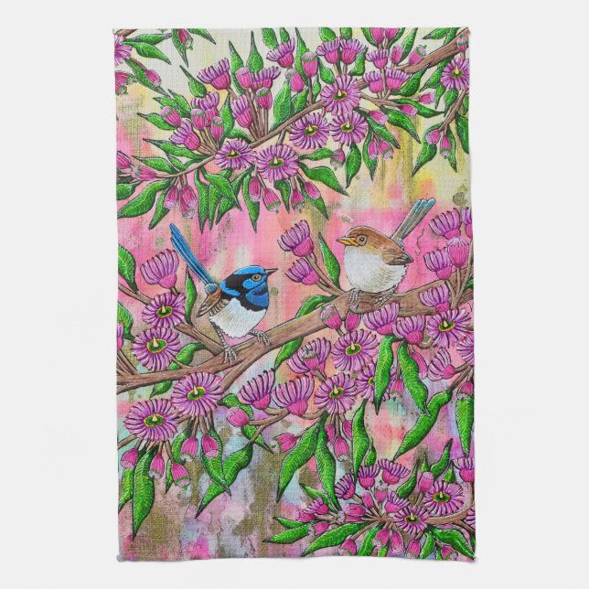 Fairy Wren Tea Towel (Vertical)