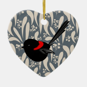 Fairy Wrens Ceramic Tree Decoration