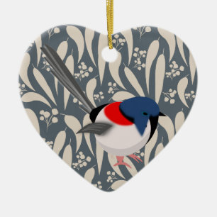 Fairy Wrens Ceramic Tree Decoration