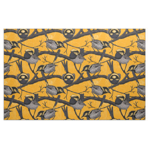 Fairy wrens in yellow fabric