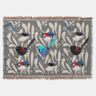 Fairy Wrens Throw Blanket