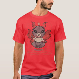 Fairycore Aesthetic Chibi Fairy Baphomet Pentagram T-Shirt