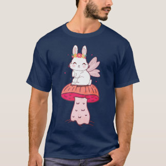 Fairycore Aesthetic Cottagecore Fairy Bunny Mushro T-Shirt