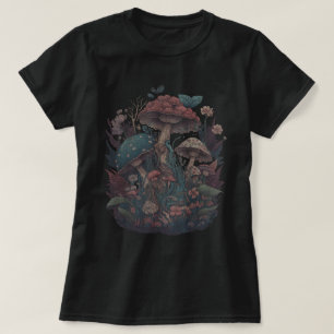 Fairycore Aesthetic Cottagecore Goth Mushroom T-Shirt