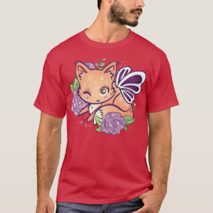 Fairycore Aesthetic Cute Kawaii Fairy Fox Purple R T-Shirt