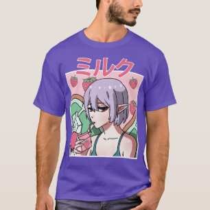 Fairycore Aesthetic Fairy Drinking Japanese Strawb T-Shirt