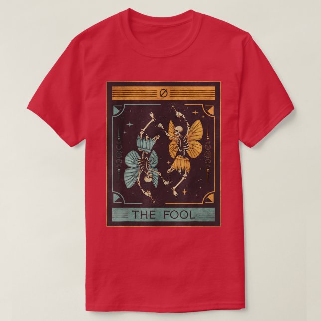 Fairycore Aesthetic Fairy Skeleton Tarot Card The  T-Shirt (Design Front)