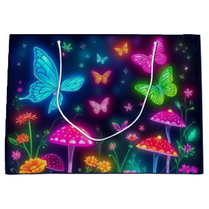Fairycore-Butterflies Flowers and Mushrooms Large Gift Bag