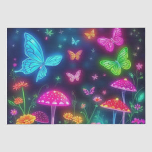 Fairycore-Butterflies Flowers and Mushrooms Tissue Paper