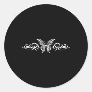 Fairycore Butterfly Tattoo Grunge Egirl Alt Y2k Ae Classic Round Sticker