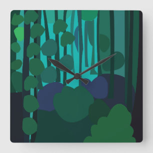 Fairycore Cottagecore Forest Vintage Nature Square Wall Clock