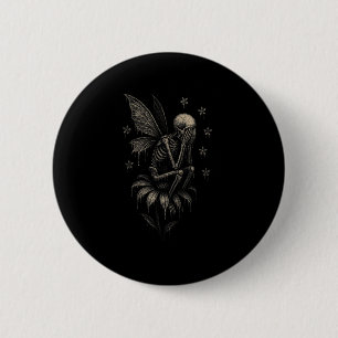 Fairycore Emo Goth Tee Sad Crying Skeleton Fairy G 6 Cm Round Badge