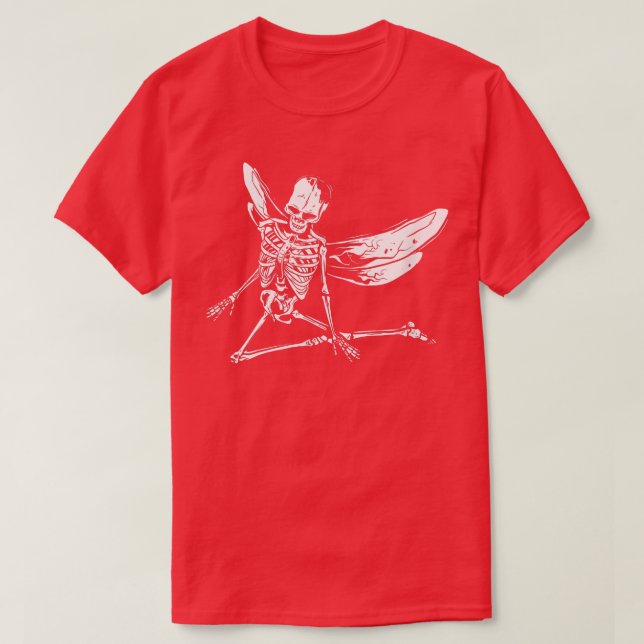 Fairycore Faecore Fairy Grunge Skeleton Dragonfly  T-Shirt (Design Front)