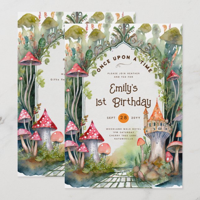 FAIRYCORE FAIRYTALE BABYSHOWER 1ST BIRTHDAY ANY INVITATION (Front/Back)