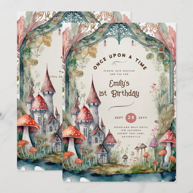 FAIRYCORE FAIRYTALE BABYSHOWER 1ST BIRTHDAY ANY INVITATION (Front/Back)