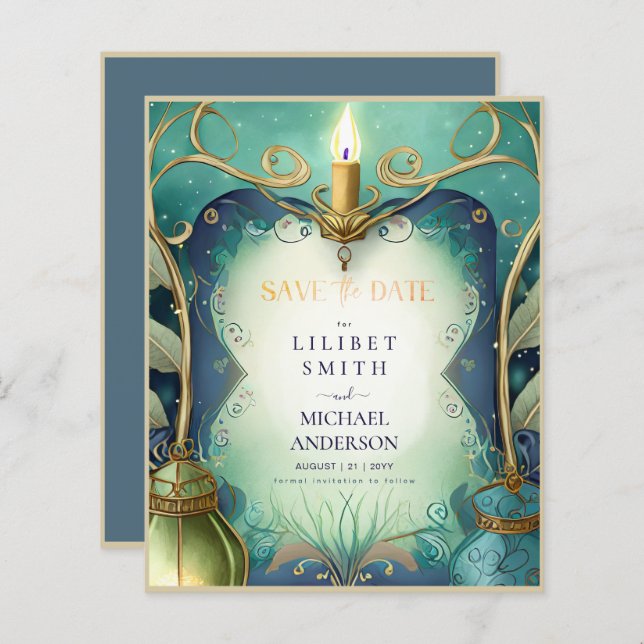 Fairycore Fairytale Save the Date Enchanted Fores (Front/Back)