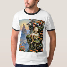 Fairycore Girl Cliffside Mushroom Castle Shirt