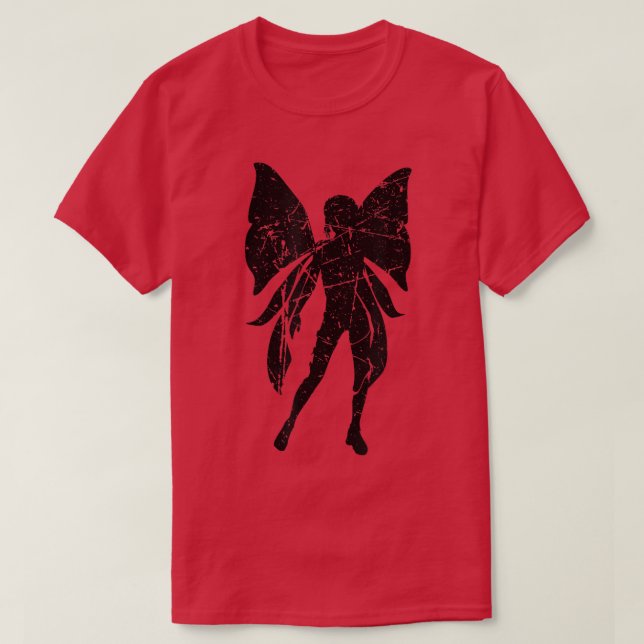 Fairycore Magical Creatures Fairy Icon Distressed  T-Shirt (Design Front)