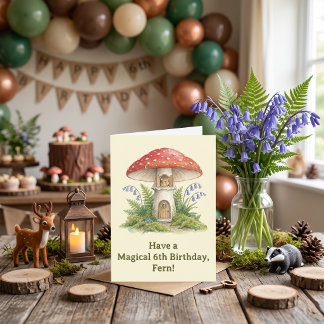 Fairycore Mouse Mushroom Children's Birthday Card