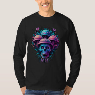 Fairycore Mushroom Skulls Aesthetic Vaporwave dark T-Shirt