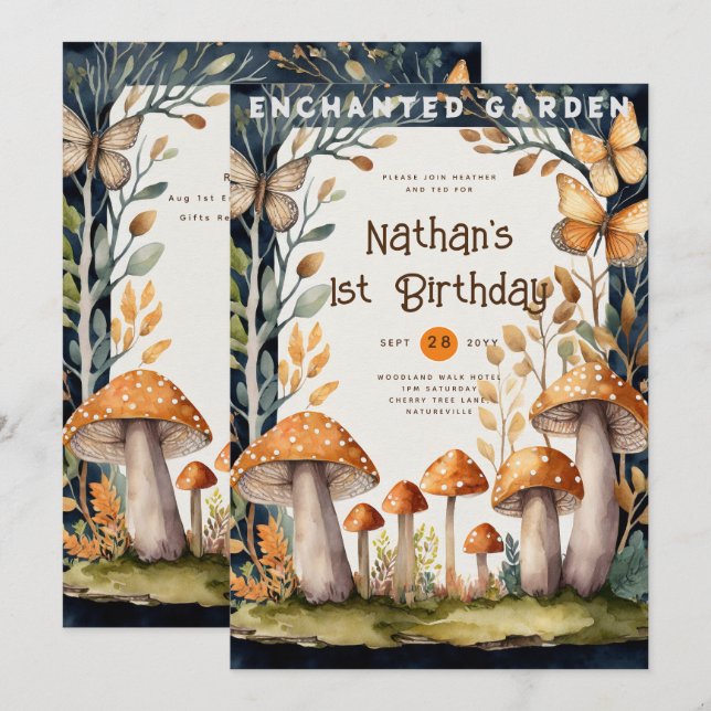 FAIRYCORE NATURE BABYSHOWER 1ST BIRTHDAY ANY EVENT INVITATION (Front/Back)