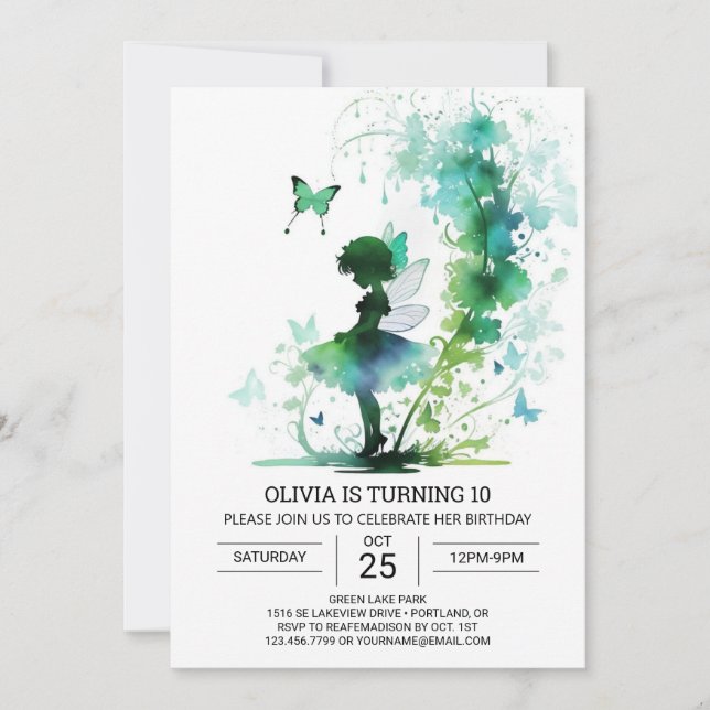 Fairycore Princess Birthday Celebration Invitation (Front)