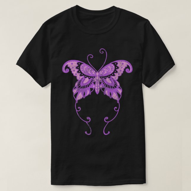 Fairycore Purple Y2K Butterfly Aesthetic Tattoo Eg T-Shirt (Design Front)