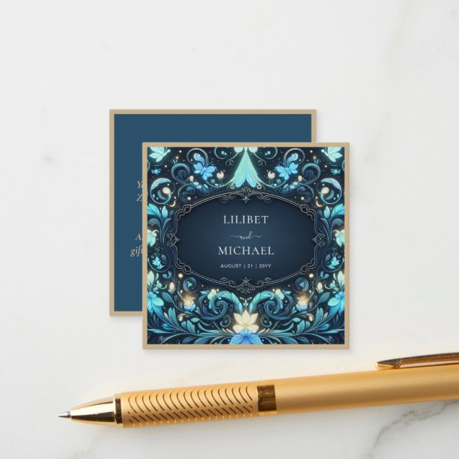 Fairycore Save the Date Fairytale Glow Up Fairy Enclosure Card (Front/Back In Situ)