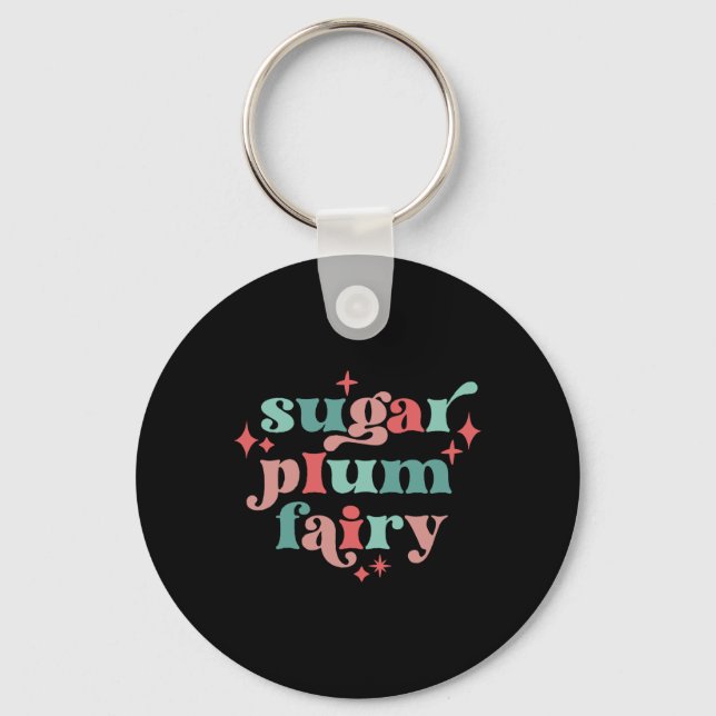 Fairycore Sugar Plum Fairy Tygraphy Art T Shirt  Key Ring (Front)