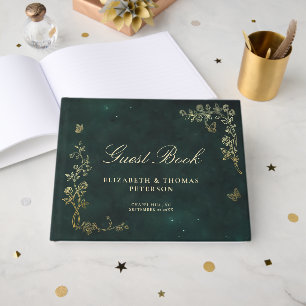 Fairycore Woodland Emerald Green Magical Wedding Guest Book