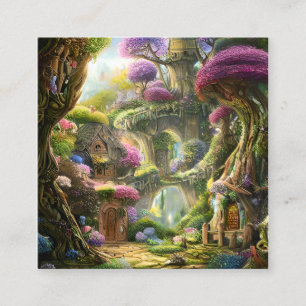 Fairyland Forest Graphic Square Business Card