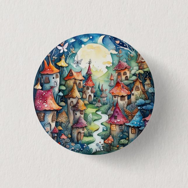 Fairyland magic castle 3 cm round badge (Front)
