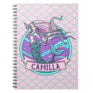 Fairyland Mermaid Cute Dainty Pink Personalised Notebook