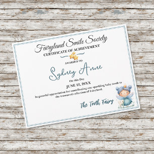 Fairyland Smile Society Certificate of Achievement