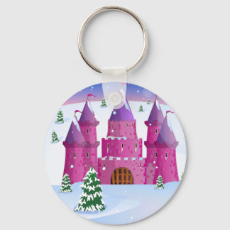 Fairytail Castle Winter Snow Key Ring
