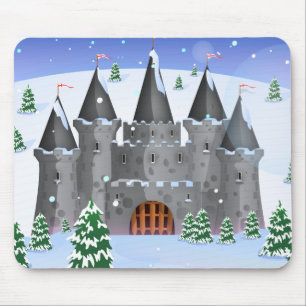 Fairytail Castle Winter Snow Mouse Mat