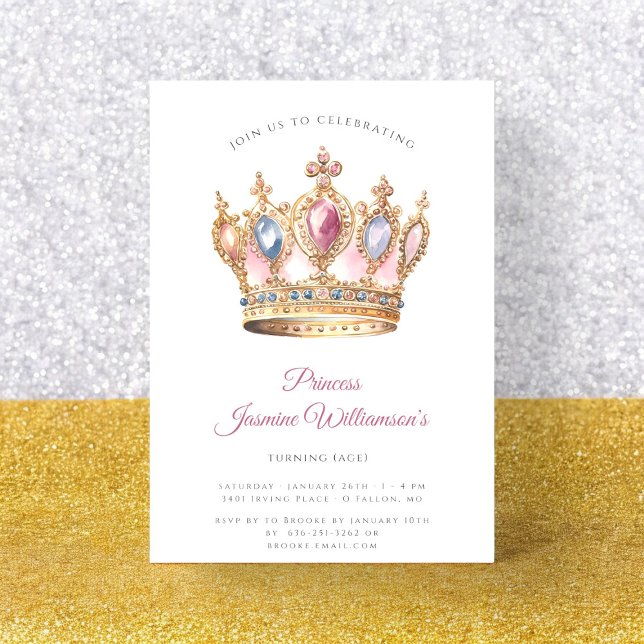 Fairytail princess  pink birthday party  invitation (fairytail princess birthday invitation fully editable and instand dowmload available )