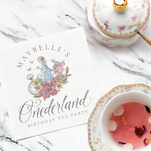 Fairytale Alice In ONEderland Birthday Tea Party Napkin
