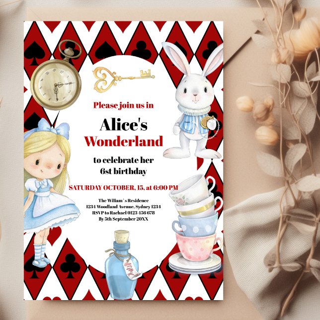 Fairytale Alice in Wonderland Birthday Invitation (Creator Uploaded)