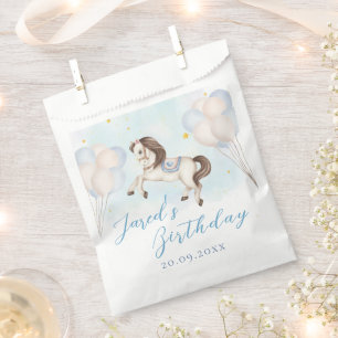 Fairytale baby Pony Blue balloons star Birthday Favour Bags