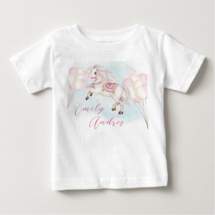 Fairytale baby Pony pink balloon Birthday girl T-Shirt