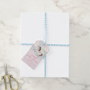 Fairytale baby Pony pink balloons stars Shower Gift Tags