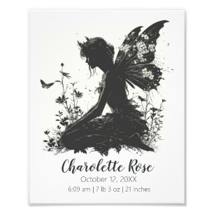 Fairytale Baby Shower gift   Birth Stats Poster