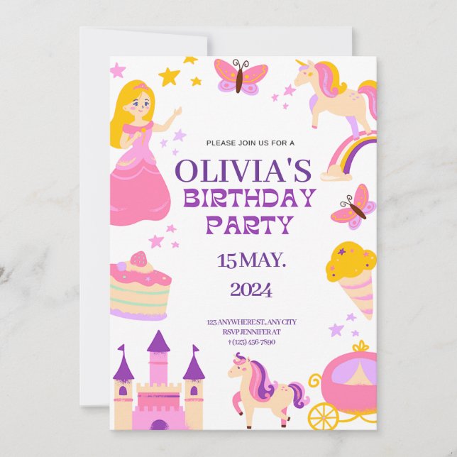 Fairytale Birthday  Invitation (Front)