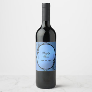 Fairytale Blu Mirror Names and Date Wine Label