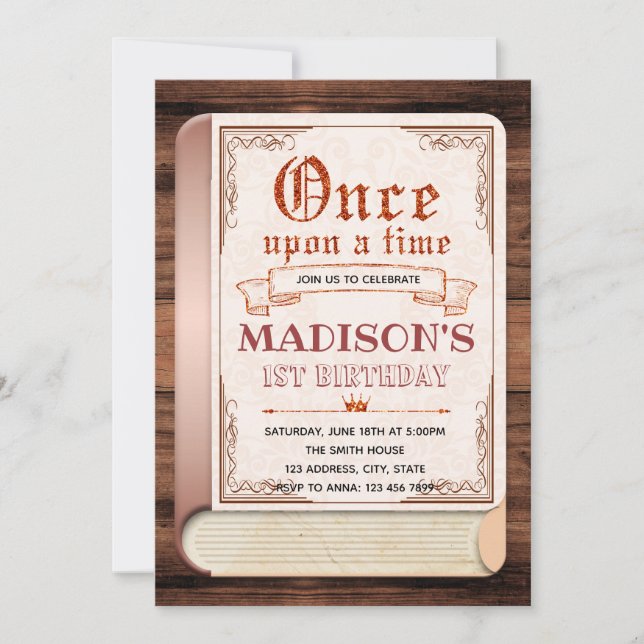 Fairytale book birthday invitation (Front)