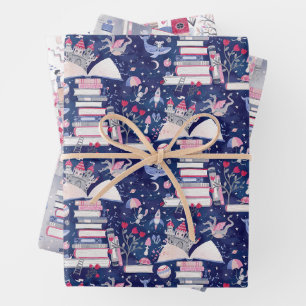 Fairytale Books Castle Set of Three Wrapping Paper Sheet