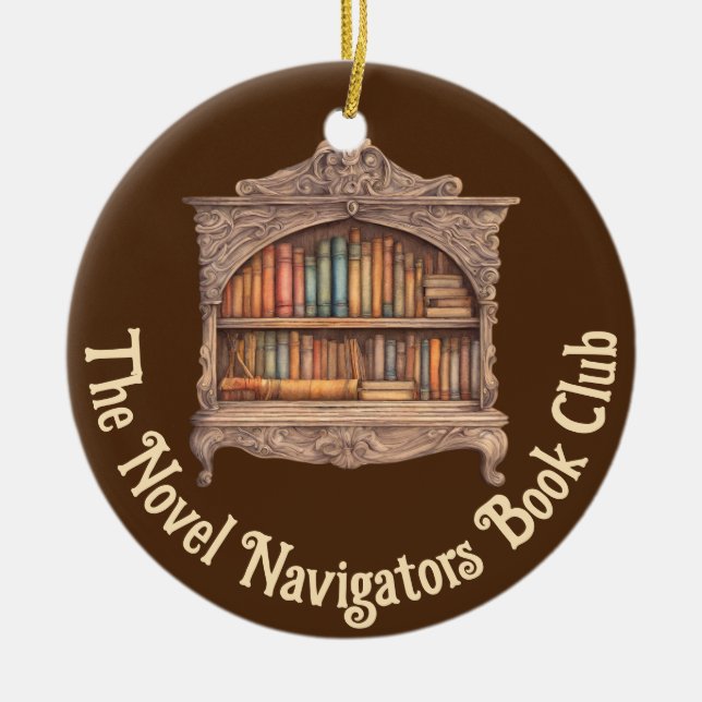 Fairytale Bookshelf Ceramic Tree Decoration (Front)