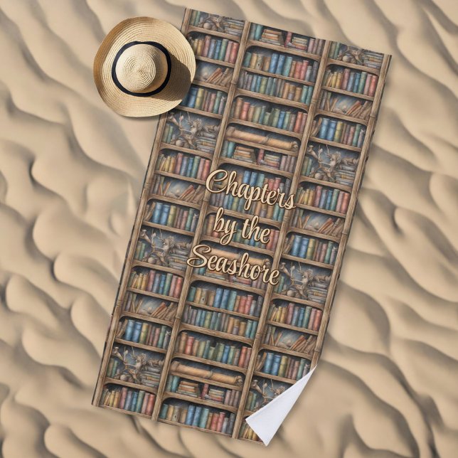 Fairytale Bookshelf Pattern Beach Towel (Creator Uploaded)