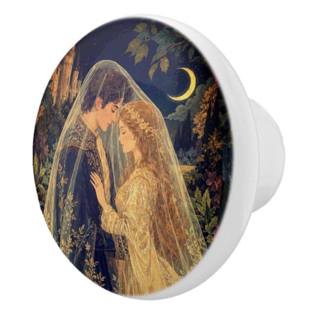  Fairytale Bride and Groom Ceramic Knob (Right)